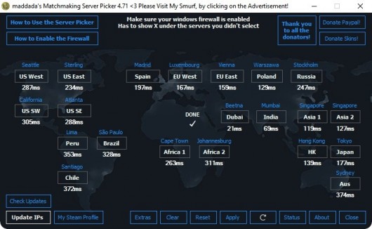 cs go matchmaking seleccione region