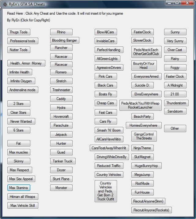 gta san andreas cheats give weapon skill