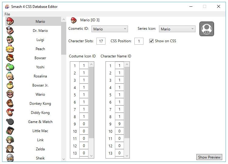 Css Editing With Smash Character Database Editor Super