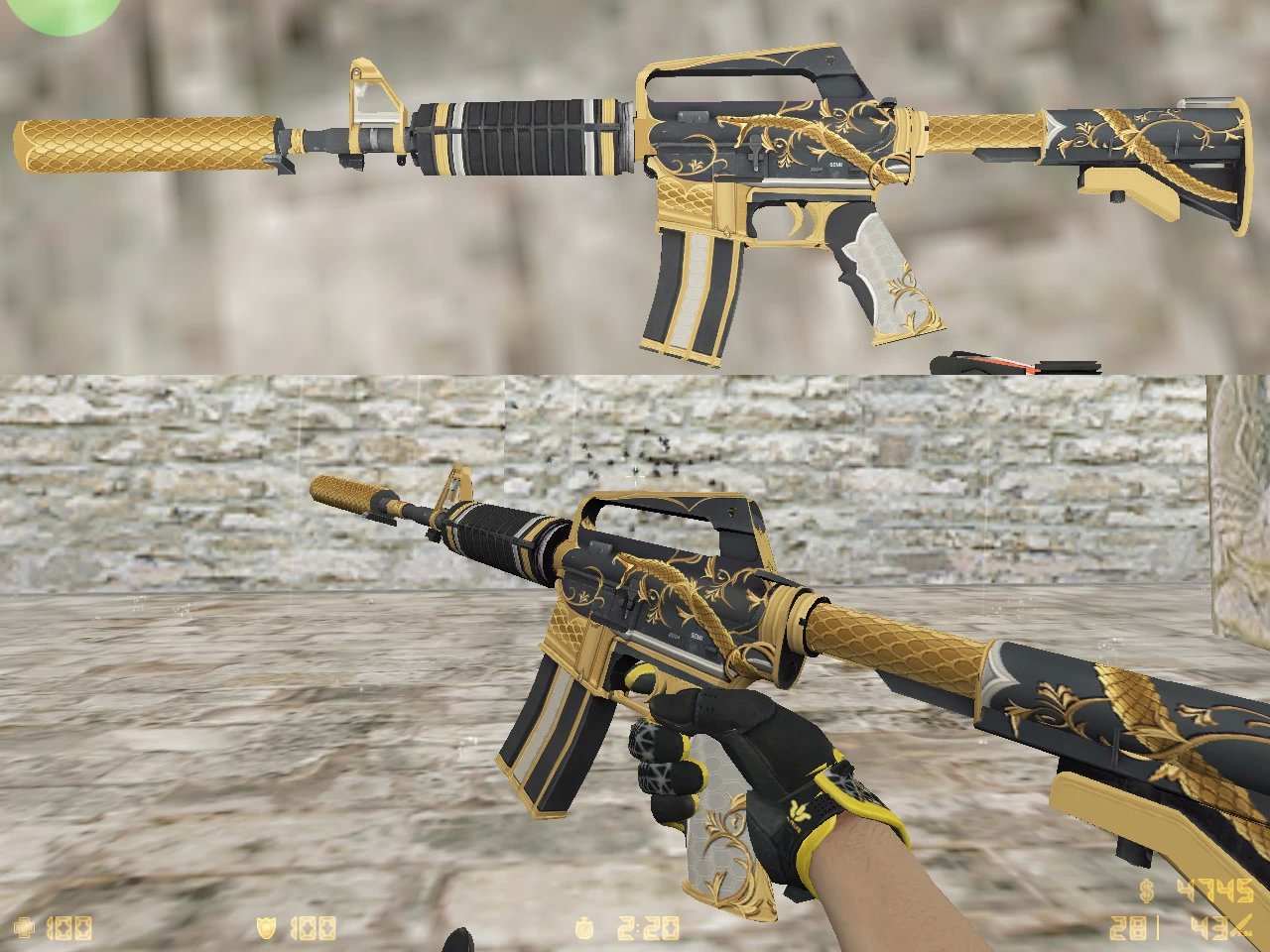 Golden coil m4a1 s well worn фото 9